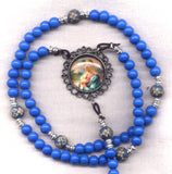 Brigittine Rosary Our Lady Purest of The Pure blue wood bead BR04