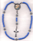 Brigittine Rosary Our Lady Purest of The Pure blue wood bead BR04