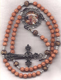 Brigittine Cord Rosary St Joan of Arc brown wood beads BR17