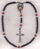 Brigittine Cord Rosary Thorn Crowned Jesus black wood beads BR18