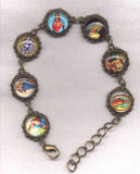 Colour Pictures Jesus Mary Holy Spirit Bronze Chain Bracelet BR057