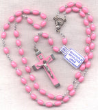 Bulk Buy Pink Acrylic Quadruple Interlock Rosaries 5 per package BULK20