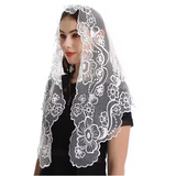 Confirmation Holy Spirit Chapel Veil white on white Embroidered VE41