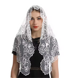 Confirmation Holy Spirit Chapel Veil white on white Embroidered VE41