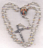 Sorrowful and Immaculate Heart Crystal AB Rosary GR30 April