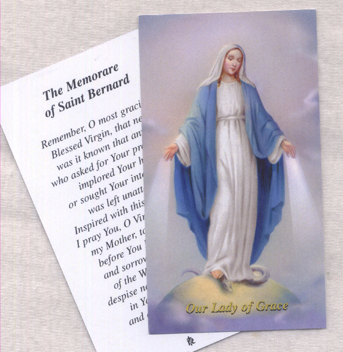 Our Lady Of Grace Memorare Prayer Card 5 pkg IT318 our-lady-of-grace-memorare-prayer-card-5-pkg-it318