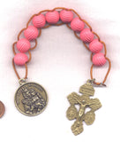 Ribbed Wood Bead Coral Pink Pull Rosary Brigittine or Dominican PL31