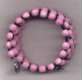 Roses Pastel Yellow spring wire rosary bracelet BR042