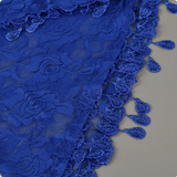 Chapel Veil Royal Blue Roses Lace VE11