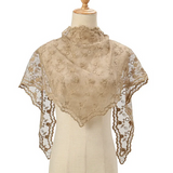Chapel Veil Fawn Woven Lace long style VE24