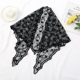 Chapel Veil Black Woven Lace long style VE23