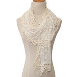 Chapel Veil Antique Ivory Lace scarf cut VE07
