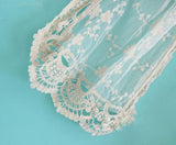 Chapel Veil Antique Ivory Lace scarf cut VE07