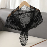 Chapel Veil  Black Woven Lace VE08
