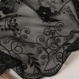 Chapel Veil  Black Woven Lace VE08