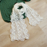 Chapel Veil Antique Porcelain Lace scarf cut VE25