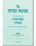 The Fifteen Prayers of St Bridget 1 year prayers booklet each