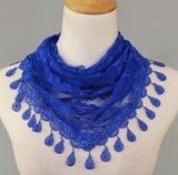 Chapel Veil Royal Blue Roses Lace VE11