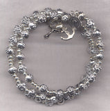 Faith Hope Charity Silver Rosebuds spring wire rosary bracelet BR001