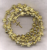 Gold Rosebud spring wire rosary bracelet Roses BR006