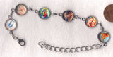 Colour Pictures Mary Mother of Jesus Medium Silver Chain Bracelet BR035