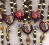 Colour Pictures Goldtone Acrylic Bead Rosary CD10
