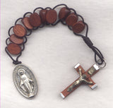 One Decade Pull Rosary Rich Brown Wood Brigittine or Dominican PL01