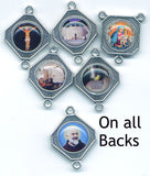 St Padre Pio coco bead rosary St Benedict crucifix GR91