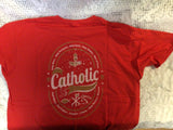 Totally Catholic  logo red T-shirt Sz 2XL