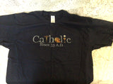 Catholic Since 33 AD navy blue T-shirt Sz 2XL
