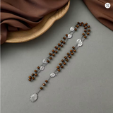 7 Sorrows Servite Rosary Our Lady of Seven Sorrows brown wood beads 7S32