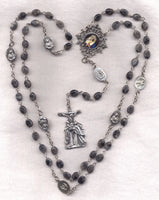 7 Sorrows Servite Rosary black Labradorite beads 7S08