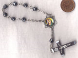 7 Sorrows One Decade Pocket Rosary Servite pressed glass 7S14