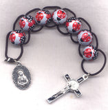 Our Lady's Ladybug 7 Sorrows One Decade Wood Pull Rosary