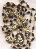 7 Sorrows Servite Rosary Our Lady of Seven Sorrows gilded black 7S024