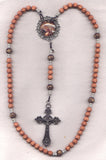 Brigittine Cord Rosary St Joan of Arc brown wood beads BR17