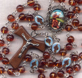 Brigittine Rosary St Francis of Assisi glass beads BR55A