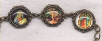 Colour Pictures Jesus Mary Holy Spirit Bronze Chain Bracelet BR057