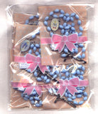 Bulk Buy Blue Acrylic Miraculous Medal Rosaries 5 per package BULK06