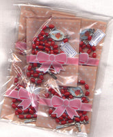 Bulk Buy Red Acrylic Infant of Prague Rosaries 5 per package BULK09