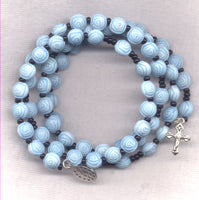 Roses Pastel Blue spring wire Brigittine rosary bracelet BR048