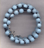 Roses Pastel Blue spring wire Brigittine rosary bracelet BR048