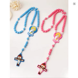 Compact Sturdy Pink Acrylic Silicone Cord Rosary CD38