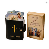 54 Assorted Prayer Cards plus black leatherette card pouch