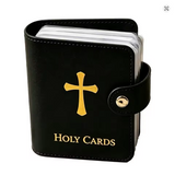 Holy Card Prayer Card Wallet black with snap closure