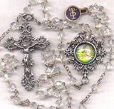 Our Lady of Lourdes Deluxe Bohemian Crystal FanC02