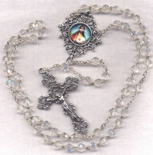 Sacred Heart of Jesus Deluxe Bohemian Crystal FanC06