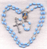 St Theresa The Little Flower Blue Acrylic Rosary GR11