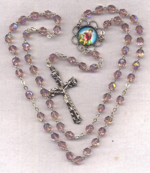 Holy Child Jesus Rosary Light Amethyst AB beads GR37 June