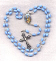 Holy Family Blue acrylic beads Rosary GR48